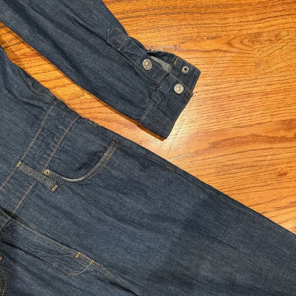 RIVET UTILITY Boyfriend Denim Jumpsuit Size Small Color: Mid denim - Picture 6 of 15